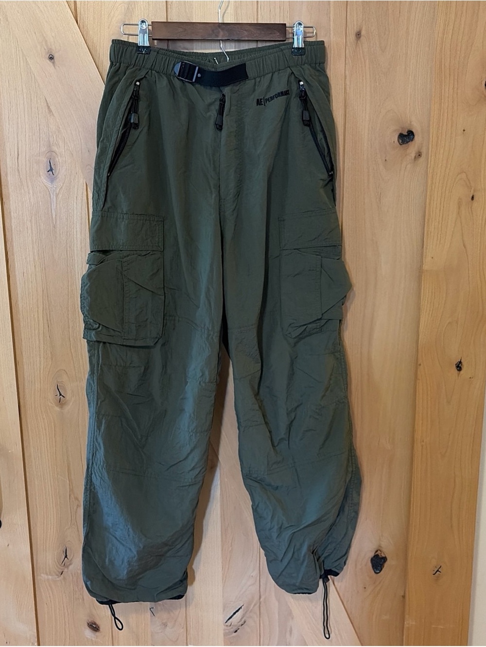 Vintage Y2K American Eagle performance Green Windbreaker Track Pants S Baggy